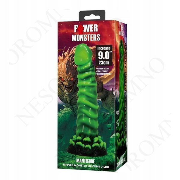 Фалоімітатор силіконовий Power Monsters Manticore на присосці, зелений, 4.5 см х 23 см BW-008150 фото