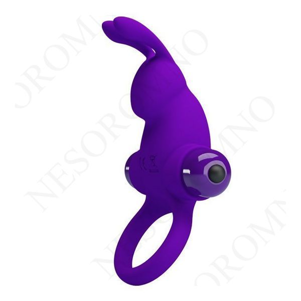 Кільце ерекційне у вигляді кролика Pretty Love Vibrant Penis Ring 1 фіолетове BI-210204-1 фото