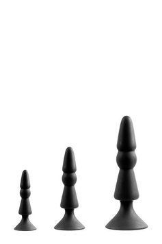 Набір анальних плагів MENZSTUFF 3-PIECE ANAL cone Set BLACK DT21285 фото