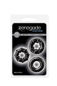 Набір ерекційних кілець NS Novelties Renegade Dyno Cock Rings, чорні, 3 шт NN101380 фото