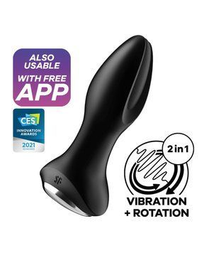 Анальна смарт-пробка із ротацією Satisfyer Rotator Plug 2+, чорний ST4003160 фото