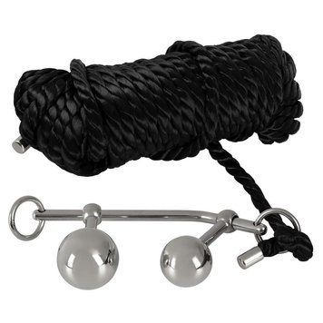 Система фіксації з бондажною мотузкою та анальними пробками You2Toys Plugs Bondage, чорна, 10 м, 3.2/3.8 см 5391630000 фото