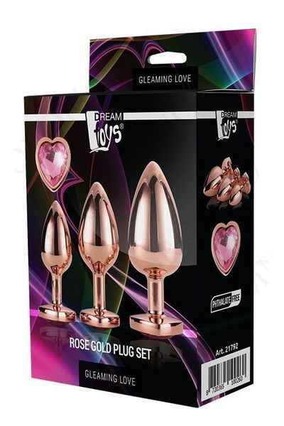 Dt21792 набір анальних пробок GLEAMING LOVE ROSE GOLD PLUG SET DT21792 фото