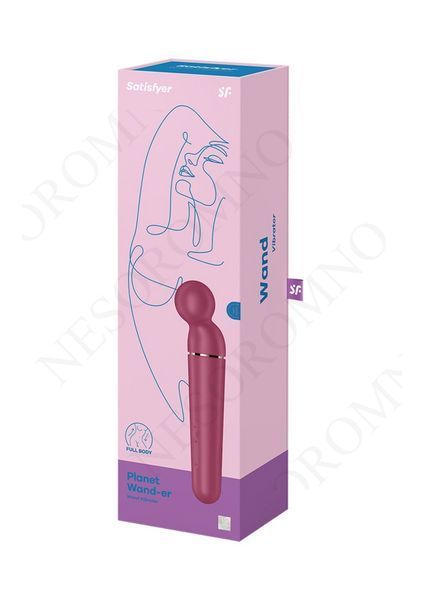 Мікрофон Satisfyer Planet Wand-er для масажу та точкової стимуляції ерогенних зон, бордовий T4046068 фото