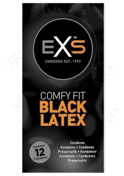 Презервативи чорного кольору латексні Exs BLACK Latex веганські (ціна за упаковку, 12 шт.) 0264 /12exsblack фото