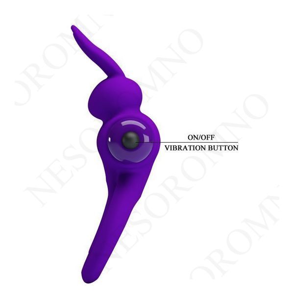 Ерекційне кільце PRETTY LOVE Penis Ring подвійним кільцем, фіолет BI-210206-1 фото