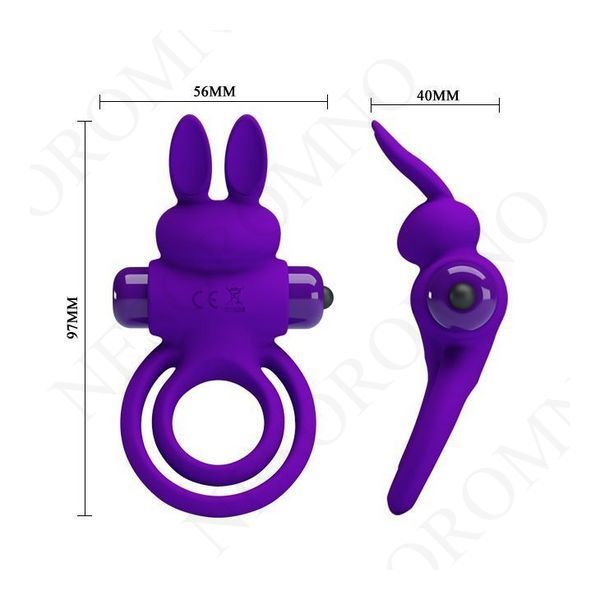 Ерекційне кільце PRETTY LOVE Penis Ring подвійним кільцем, фіолет BI-210206-1 фото