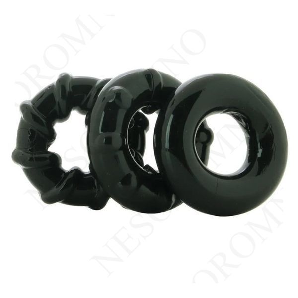 Набір ерекційних кілець NS Novelties Renegade Dyno Cock Rings, чорні, 3 шт NN101380 фото