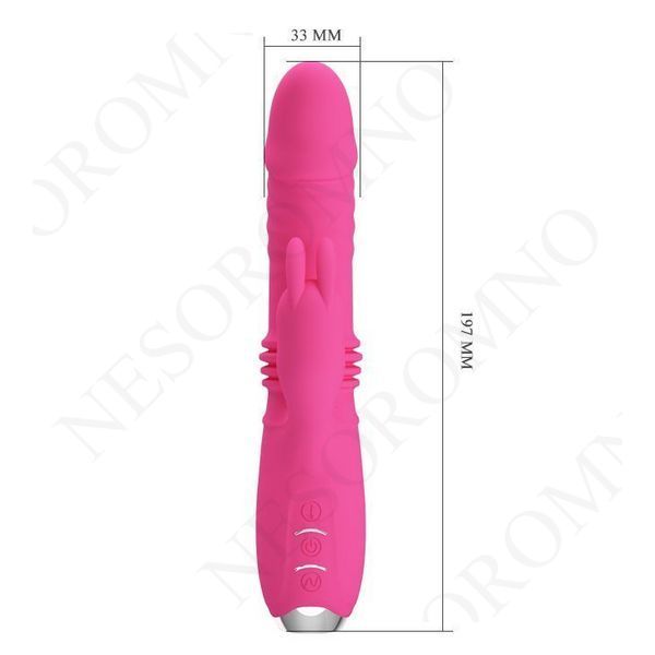 Вібратор-кролик із фрикціями Pretty Love Dorothy, рожевий, 19.7 х 3.3 см BI-014713-1 фото