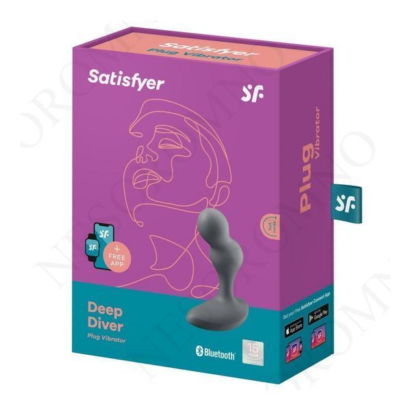 Віброанальна смарт пробка Satisfyer Connect Deep Diver сірий ST360393 фото