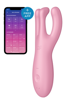 Гнучкий смарт-вібратор Satisfyer Threesome 4 Connect App рожевий T360392 фото