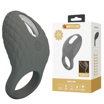 Ерекційне віброкільце PRETTY LOVE Master Ring Helious сіре, 8.6 х 4.6 см BI-210192-1 фото