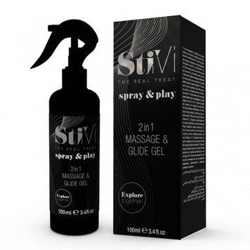 Лубрикант та масажний гель HOT StiVi Spray&Play 2в1, 100 мл 007015 фото