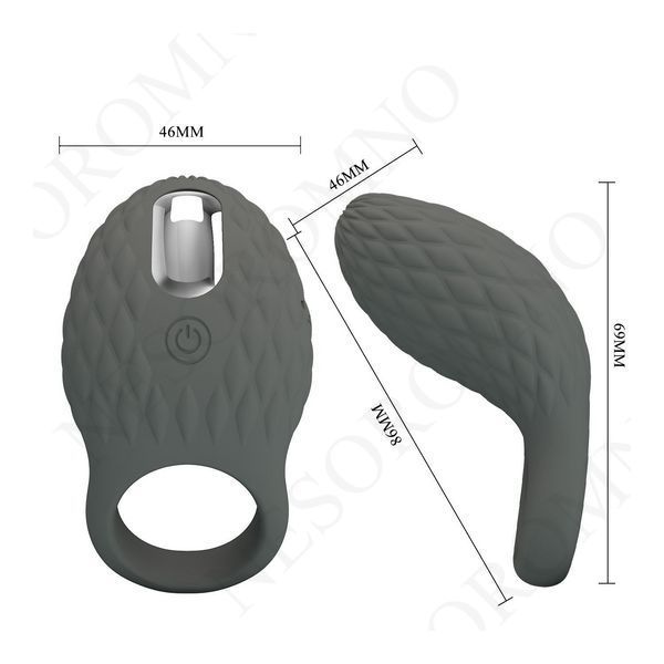 Ерекційне віброкільце PRETTY LOVE Master Ring Helious сіре, 8.6 х 4.6 см BI-210192-1 фото