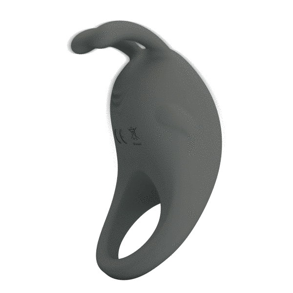 Ерекційне віброкільце PRETTY LOVE Master Ring з вусиками для клітора, сіре, 7.5 х 4 см BI-210152-2 фото