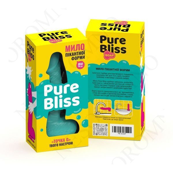 Мило член на присосці Pure Bliss BIG бірюзовий, 18 см PB207471 фото