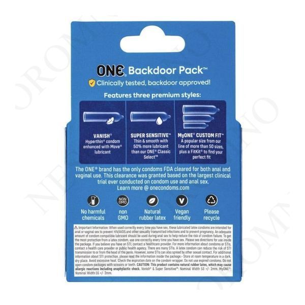 Презервативи універсальні ONE Backdoor Pack для вагінального та анального сексу (ціна за упаковку, 3 шт.) ONE114432 фото