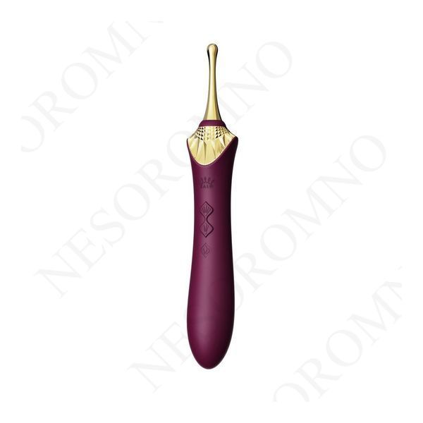 Вібратор двосторонній універсальний ZALO BESS 2 Velvet Purple з 4 насадками та нагріванням, фіолетовий ZL03102 фото