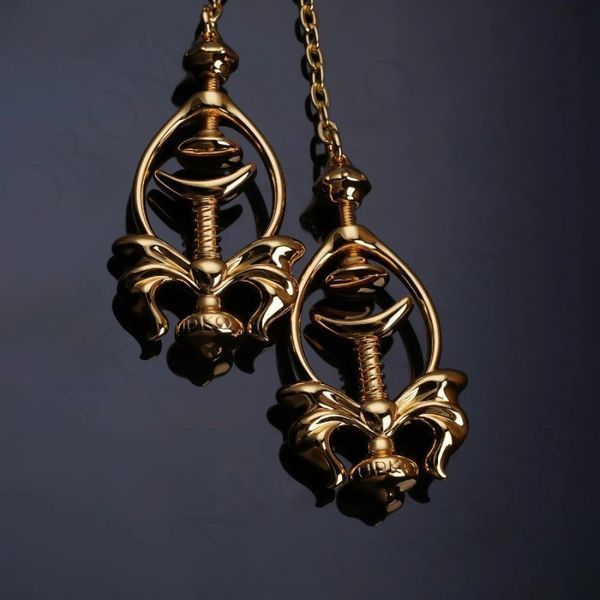 Затискачі для сосків UPKO Pulling Chain Nipple Clamps з ланцюжком-намиста, золотисті UP866020 фото