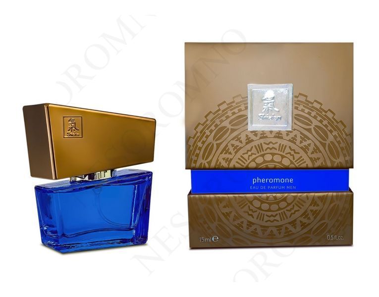 Духи з феромонами чоловічі SHIATSU Pheromone Fragrance men darkblue, 15 мл HOT67140 фото