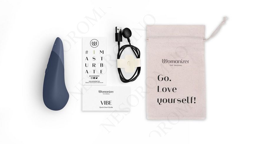 Вібратор для стимуляції клітора безшумний Womanizer Vibe, темно-синій 23797/WZFS1SG5 фото