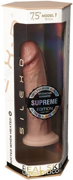Фалоімітатор реалістичний Silexd Premium Real Skin Model 2 (7.5") на присосці, бежевий SL266572 фото