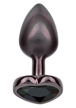 Анальна пробка CalExotics Diamond Heart Plug Small, чорна, 5,7 &times; 3,2 см CE16516B фото