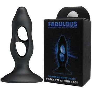 Анальна пробка з отворами Baile Fabulous Silicone Butt Plug чорний 03309 /LKS203 фото