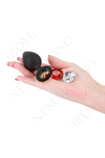 Анальний корок зі знімним каменем GLAMS XCHANGE ROUND MEDIUM  281066 фото