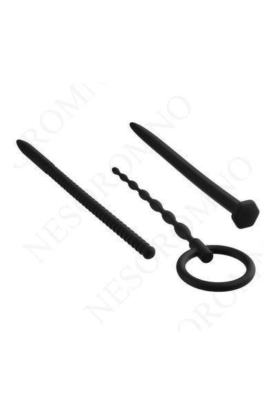 Набір чорних уретральних катетерів NMC Knot Knot із силікону NMC111960 фото