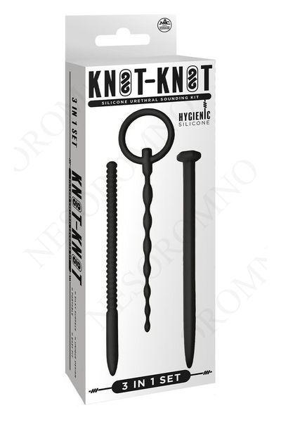 Набір чорних уретральних катетерів NMC Knot Knot із силікону NMC111960 фото