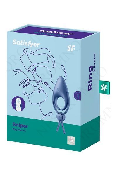 Регульоване кільце ерекційне Satisfyer Sniper з вібрацією, синє T360390 фото