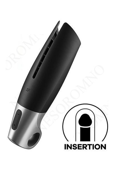 Смарт-мастурбатор Satisfyer Power Masturbator для використання на верхній половині пеніса, чорний ST4037332 фото