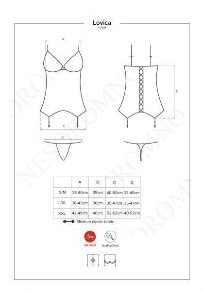 Корсет з підв'язками для панчох Obsessive Lovica corset L/XL 410843 фото