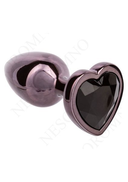 Анальна пробка CalExotics Diamond Heart Plug Small, чорна, 5,7 &times; 3,2 см CE16516B фото