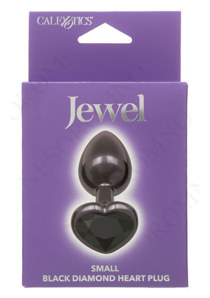 Анальна пробка CalExotics Diamond Heart Plug Small, чорна, 5,7 &times; 3,2 см CE16516B фото