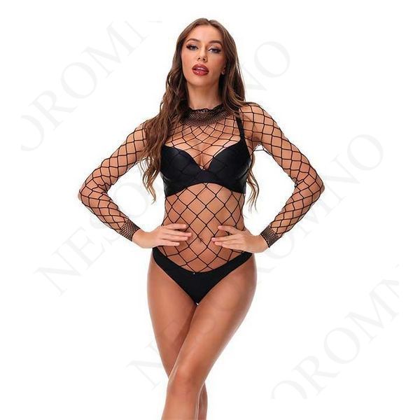 Сексуальне боді-сітка з коміром - Чорний - M/L/XL - Еротична білизна X0000627-1 фото