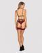 Панчохи під пояс із оксамитовою коронкою Obsessive Sugestina L/XL Natural/red 411082 фото 4