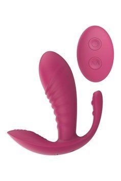 Масажер-вібратор рельєфний Dream Toys Essentials з потрійною стимуляцією, червоний DT103315 фото