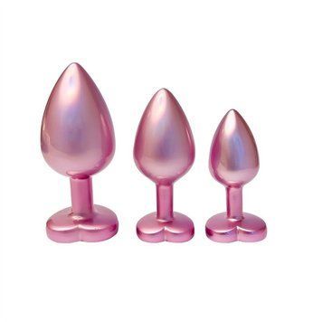 Набір із трьох анальних пробок Dream Toys Gleaming Love, розміри S, M, L, перламутрово-рожевий DT22198 фото