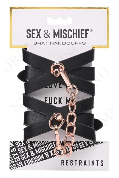 Наручники Sex and Mischief чорні, 28 см S830581 фото