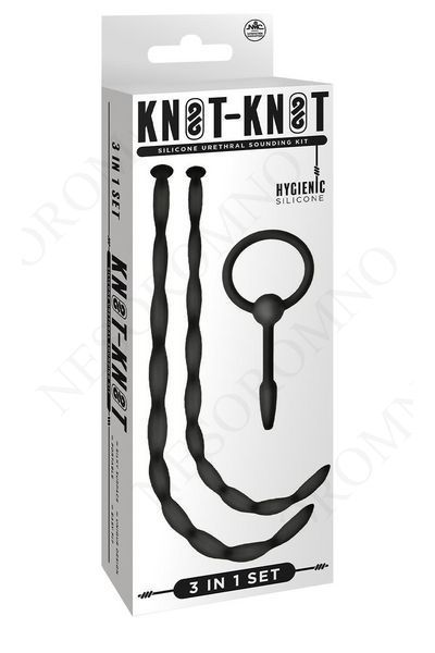 Набір чорних уретральних катетерів NMC Knot Knot XL із силікону з намистинами, XL NMC111962 фото