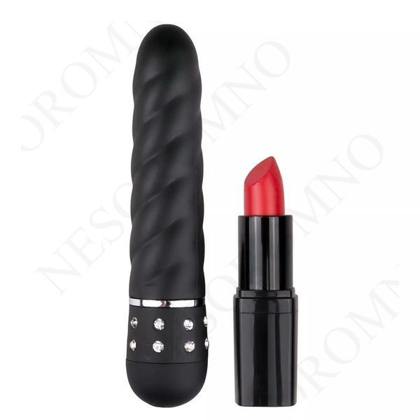 Міні-вібратор з рельєфом та стразами Love Diamond Vibrator Black ET25043 фото