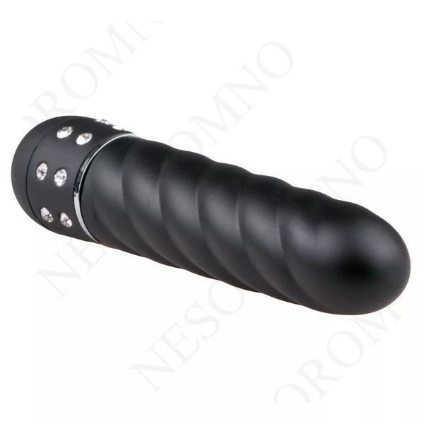 Міні-вібратор з рельєфом та стразами Love Diamond Vibrator Black ET25043 фото