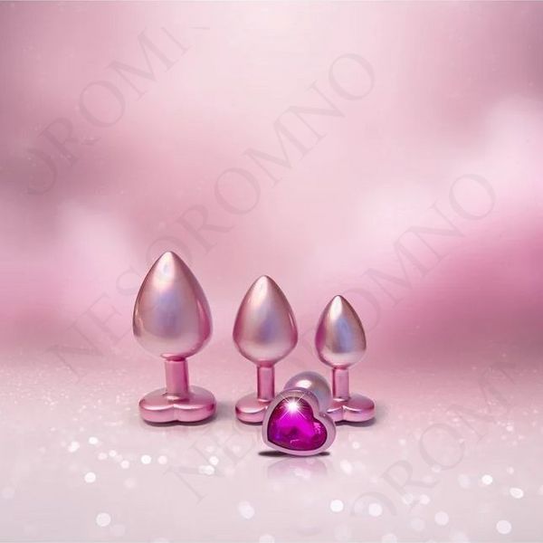 Набір із трьох анальних пробок Dream Toys Gleaming Love, розміри S, M, L, перламутрово-рожевий DT22198 фото