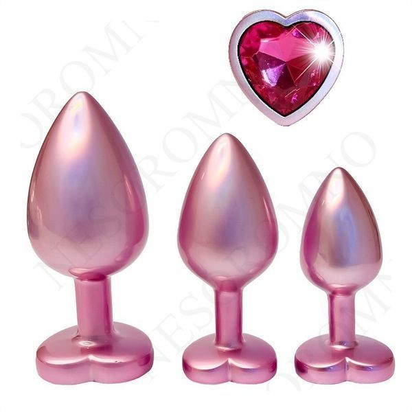 Набір із трьох анальних пробок Dream Toys Gleaming Love, розміри S, M, L, перламутрово-рожевий DT22198 фото