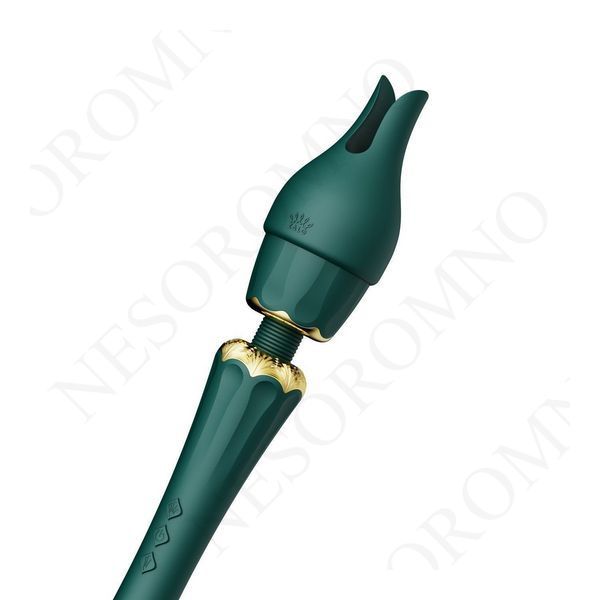 Вібратор мікрофон з насадками Zalo Kyro Wand Turquoise Green ZL02402 фото