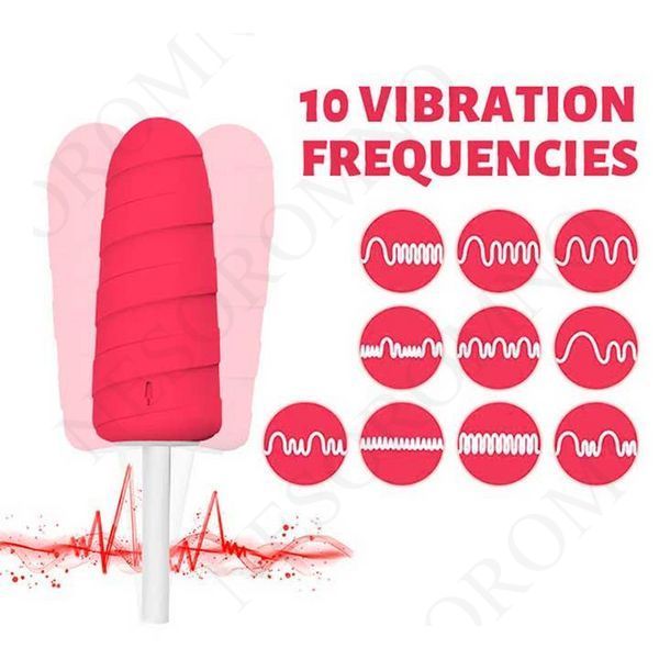 Вібратор "Морозиво" 10X Popsicle Vibrator USB - Рожевий - Смарт іграшки X0000737 фото