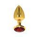 Анальна металева пробка M (Medium) з каменем червоного кольору Butt Plug With Diamond Jewel Taboom T17168 фото 2