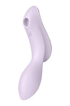 Подвійний вібратор з вакуумною стимуляцією Satisfyer Curvy Trinity 2 бузковий T360395 фото